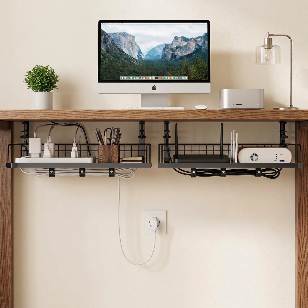 Neat Nest™ System Matrix — Under-Desk Cable Management Tray