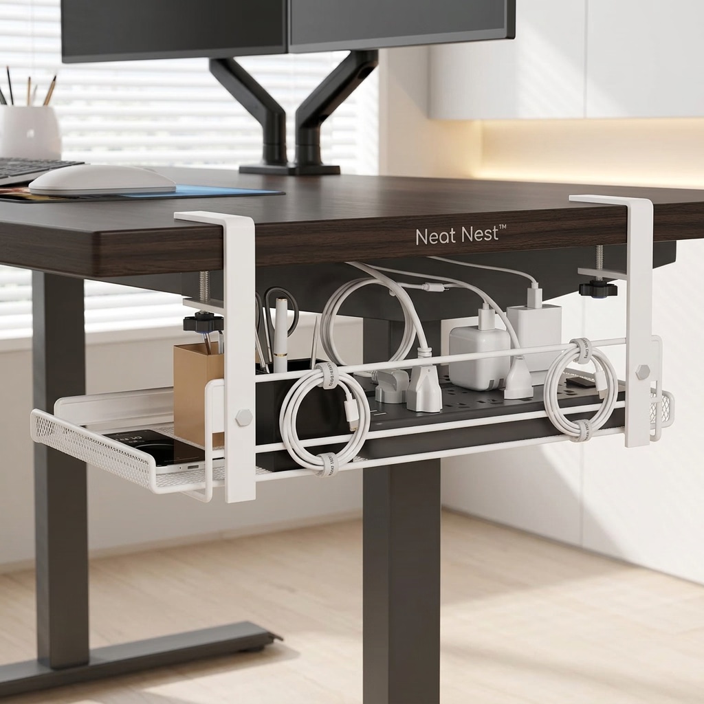Neat Nest™ System Matrix — Under-Desk Cable Management Tray