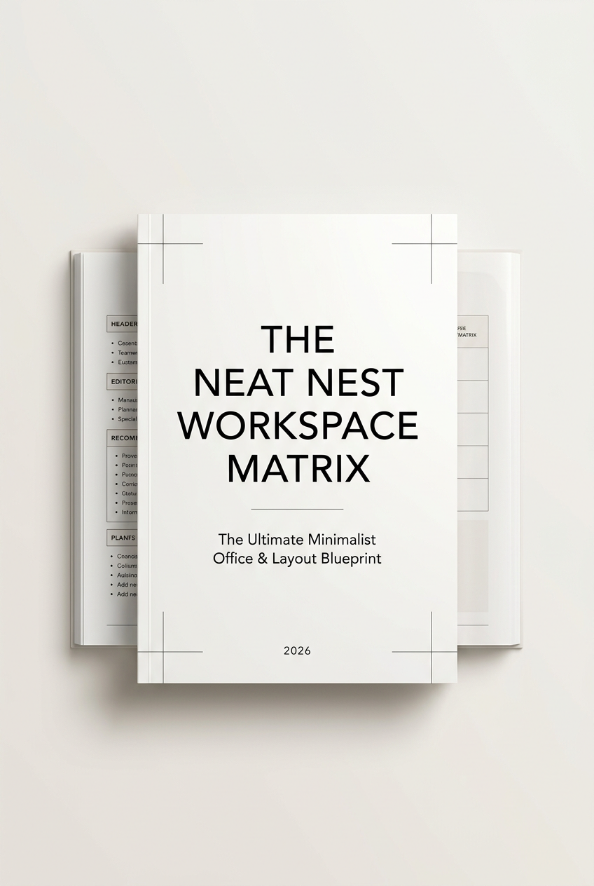 The Neat Nest Workspace Matrix – Minimalist Office Layout Blueprint (PDF)